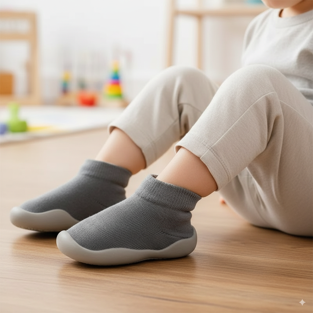chaussons-souples-bebe-gris-marche