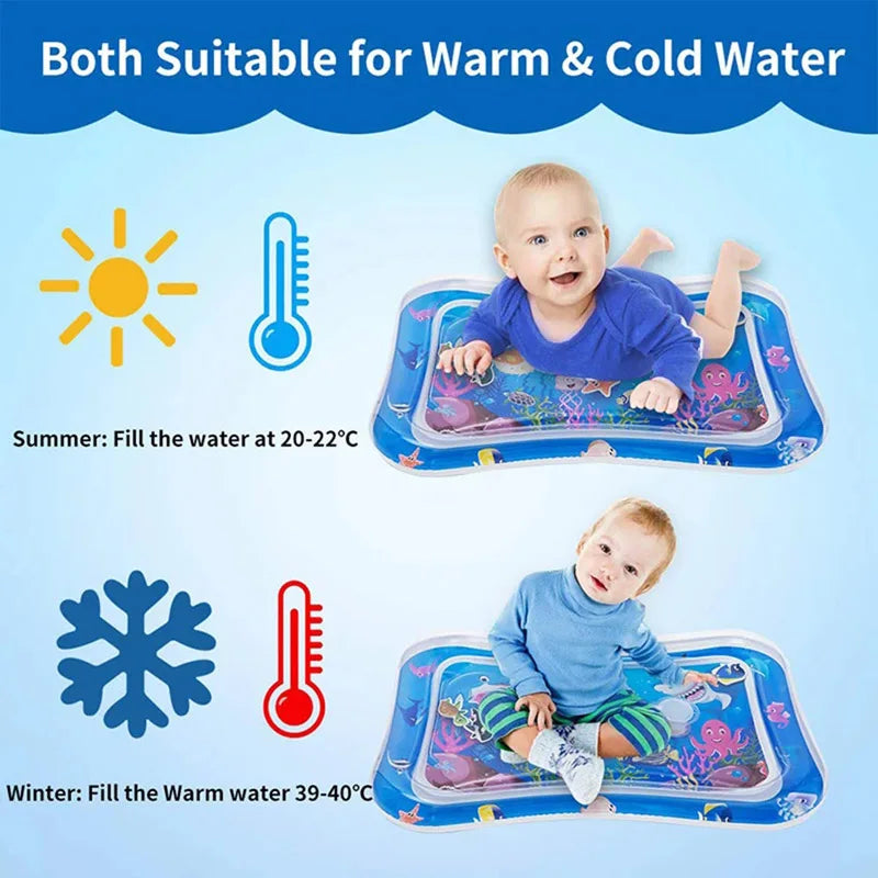 🐠 Tapis de Jeu Aquatique Gonflable pour Bébé – Éveil Sensoriel & Tummy Time Coloré