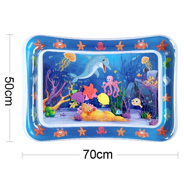 🐠 Tapis de Jeu Aquatique Gonflable pour Bébé – Éveil Sensoriel & Tummy Time Coloré