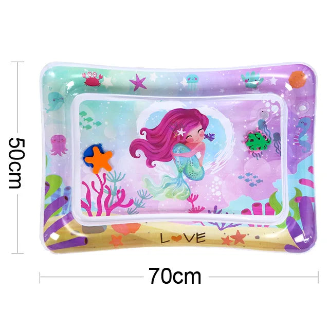 🐠 Tapis de Jeu Aquatique Gonflable pour Bébé – Éveil Sensoriel & Tummy Time Coloré