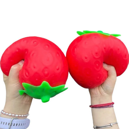 🍓 Squishy Fraise Géante – L'Anti-Stress Ultra Doux qui Rend Accro !