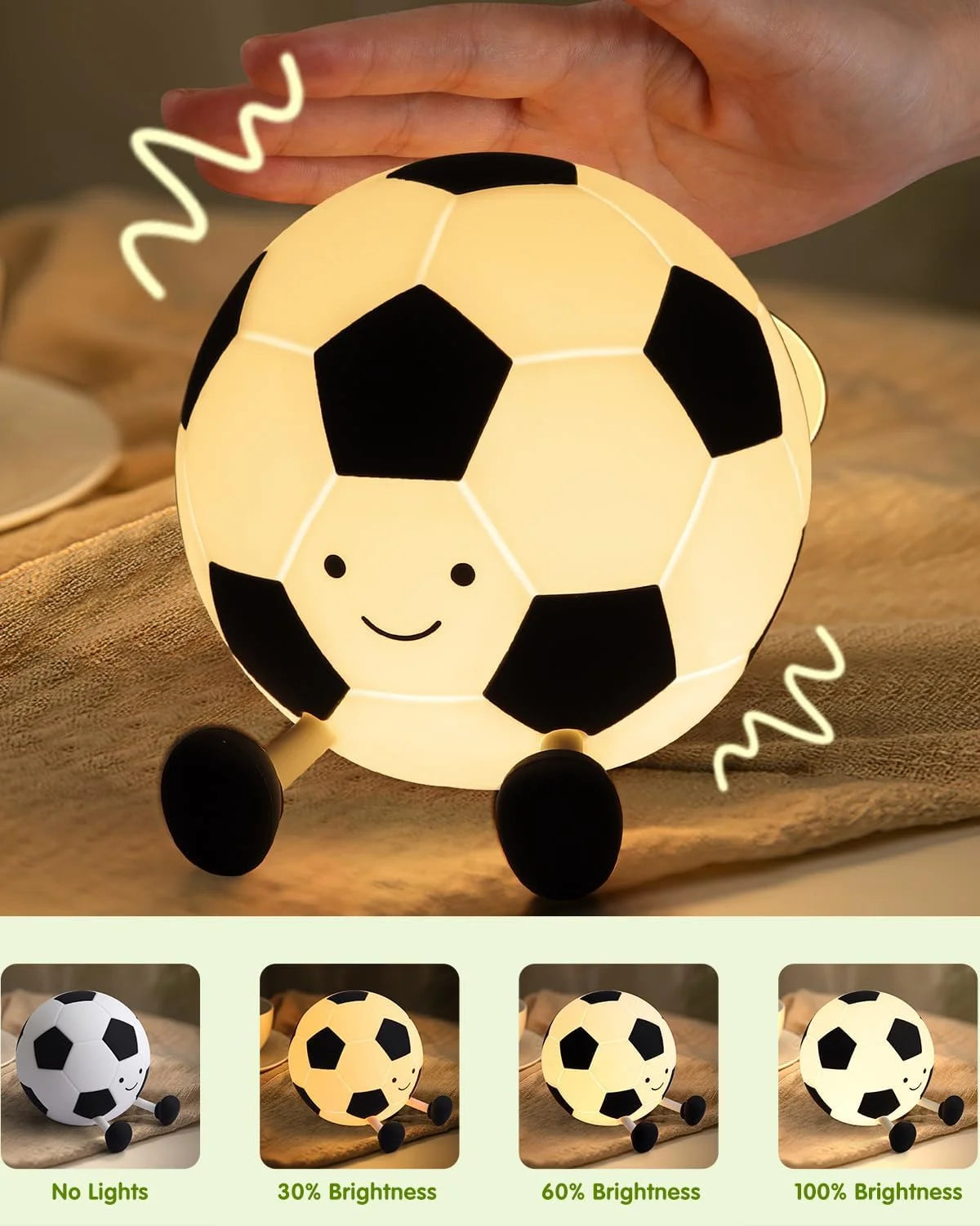 🌙⚽ La Veilleuse Foot des Champions – Comme Messi & Ronaldo, elle brille dans le noir !