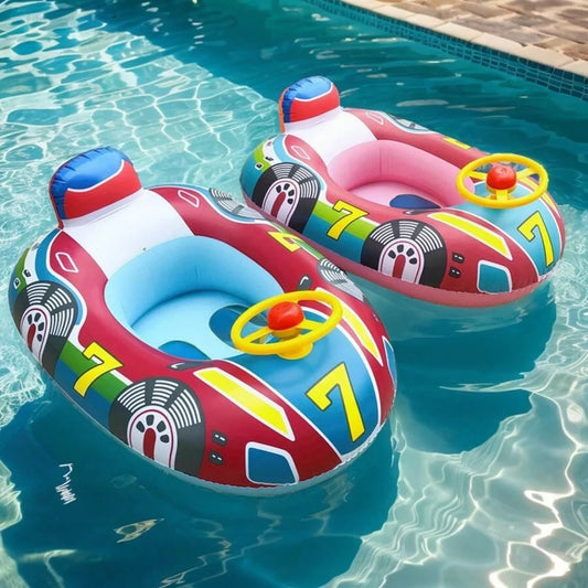 MiniMousse™ – Bateau gonflable enfant 64 cm avec poignées, idéal pour piscine, plage et vacances d’été