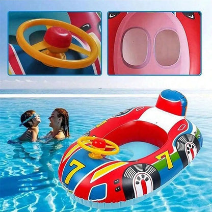 MiniMousse™ – Bateau gonflable enfant 64 cm avec poignées, idéal pour piscine, plage et vacances d’été