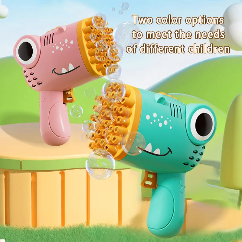 🦕 Dino Bubble Blaster – Le Canon à Bulles Électrique 40 Trous !