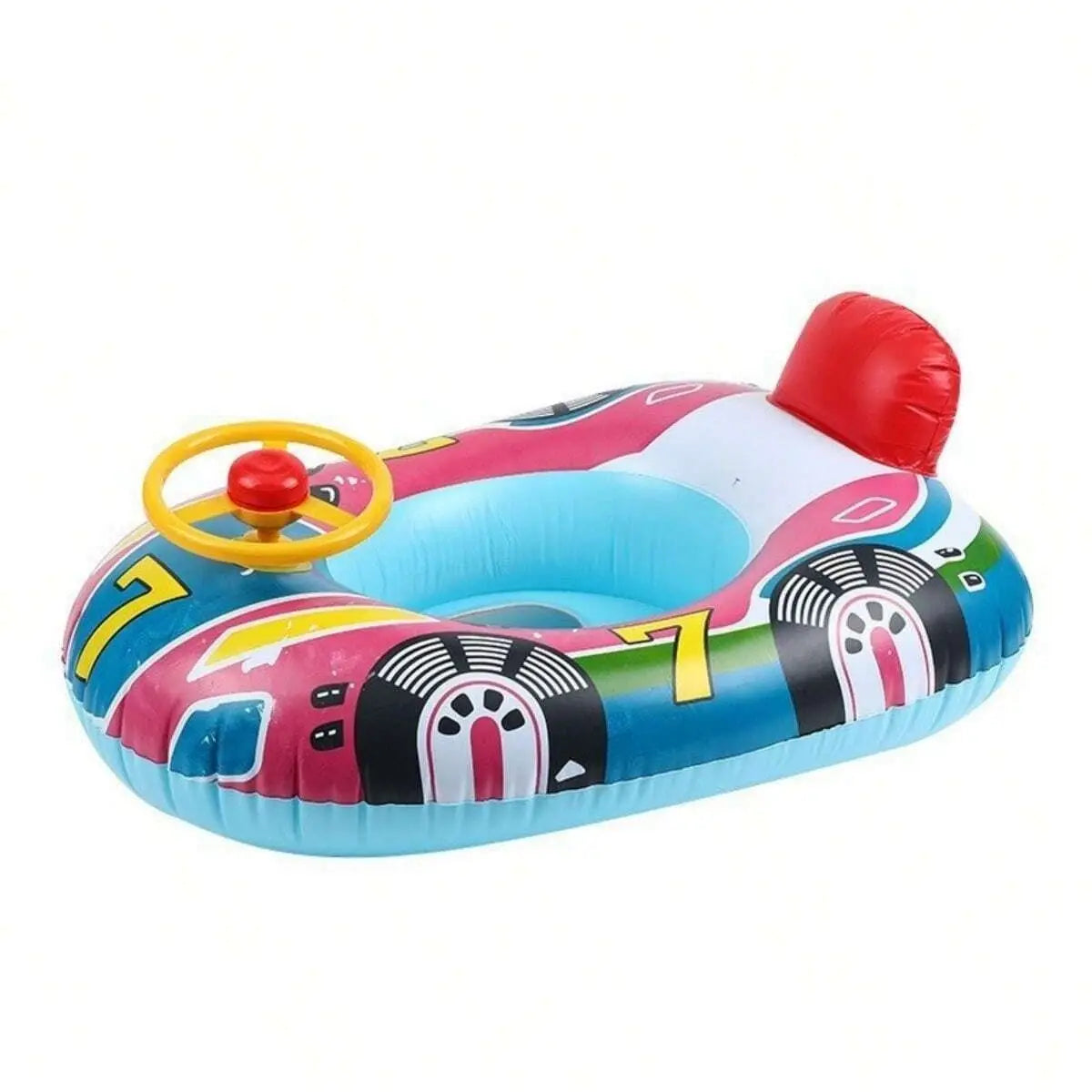 MiniMousse™ – Bateau gonflable enfant 64 cm avec poignées, idéal pour piscine, plage et vacances d’été