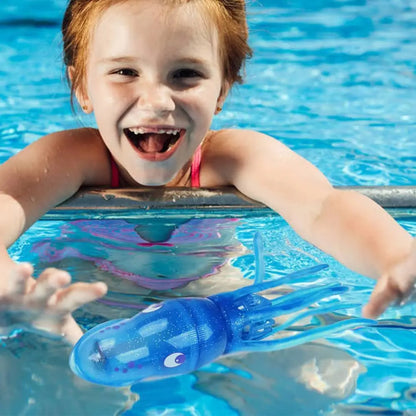 Bébé Calinou™ – Jouet de bain lumineux calamar et poisson, idéal pour amuser les enfants dans la baignoire