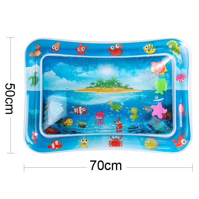 🐠 Tapis de Jeu Aquatique Gonflable pour Bébé – Éveil Sensoriel & Tummy Time Coloré