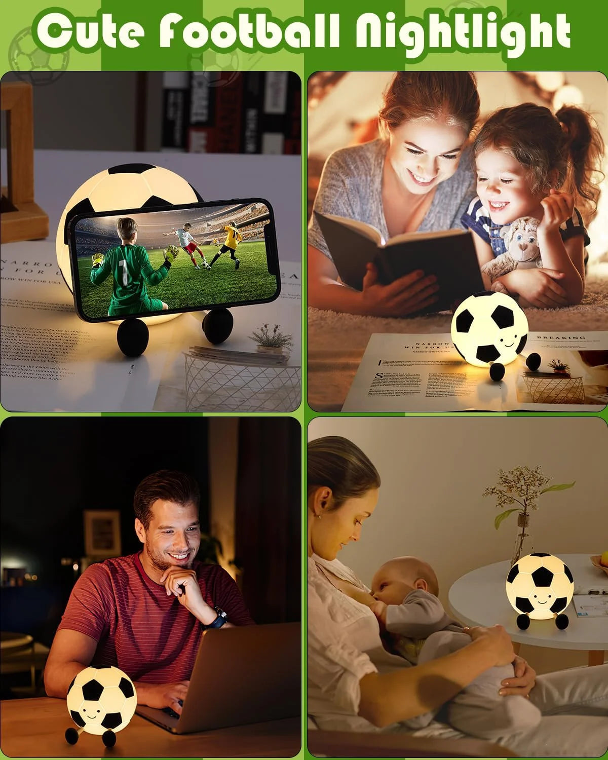 🌙⚽ La Veilleuse Foot des Champions – Comme Messi & Ronaldo, elle brille dans le noir !