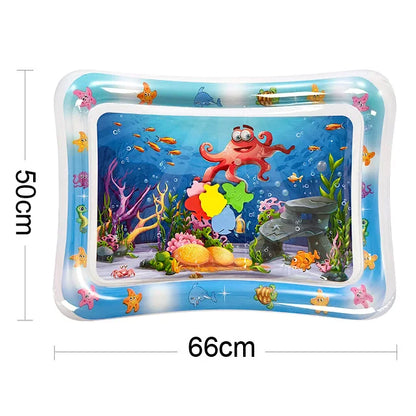 🐠 Tapis de Jeu Aquatique Gonflable pour Bébé – Éveil Sensoriel & Tummy Time Coloré