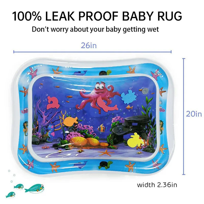 🐠 Tapis de Jeu Aquatique Gonflable pour Bébé – Éveil Sensoriel & Tummy Time Coloré
