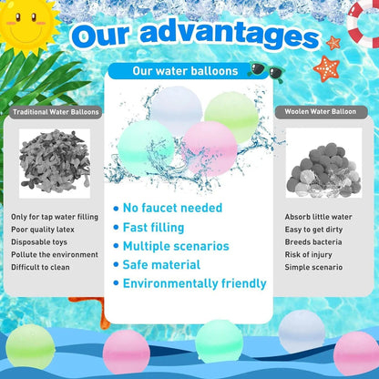 Ballons d'eau réutilisables en silicone 🎈💦 – L'été, c'est fait pour s'éclater ! - Bébé Calinou