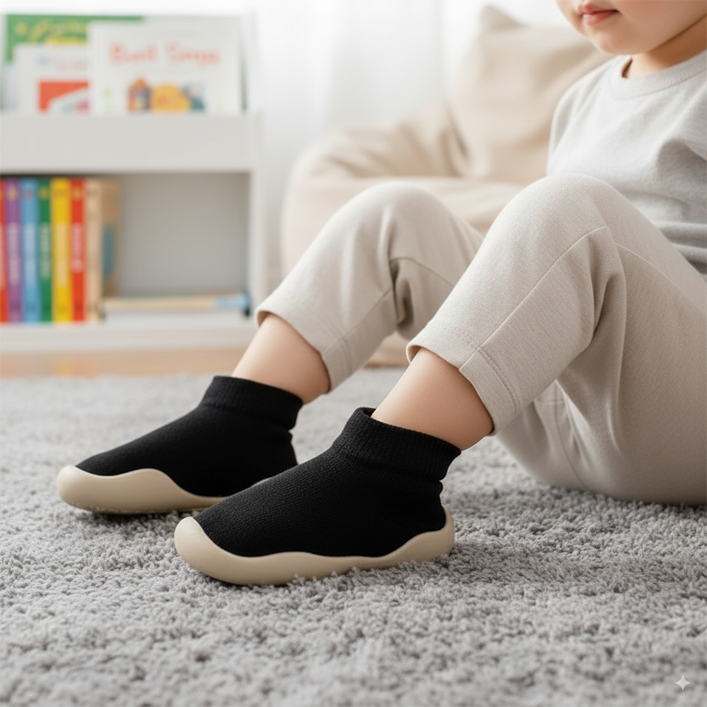 chaussons-souples-bebe-noir-semelles-souples