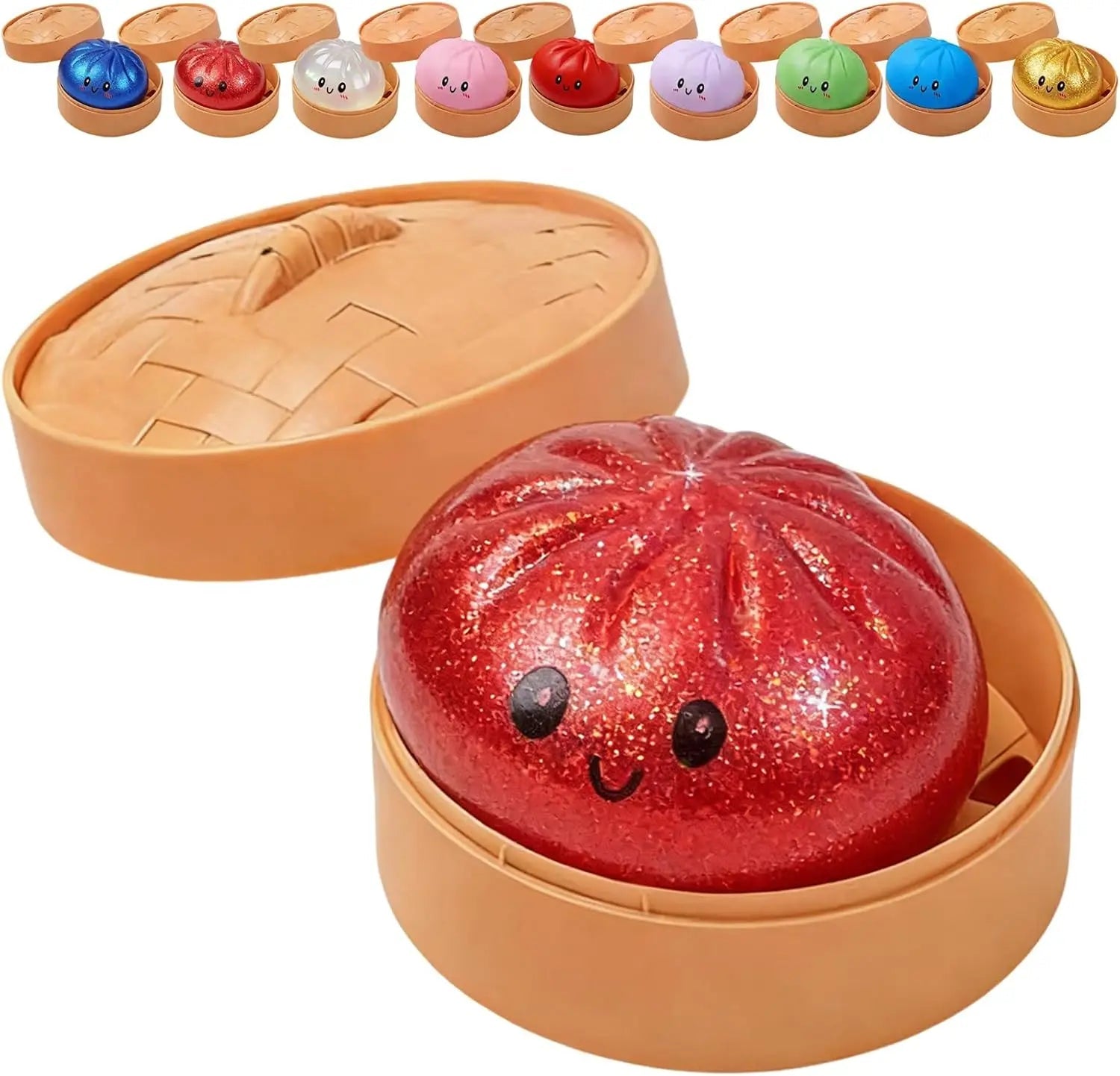🥟 Glitter Dumpling Squishy – Le Jouet Anti-Stress Pailleté qui Fait Craquer ! - Bébé Calinou