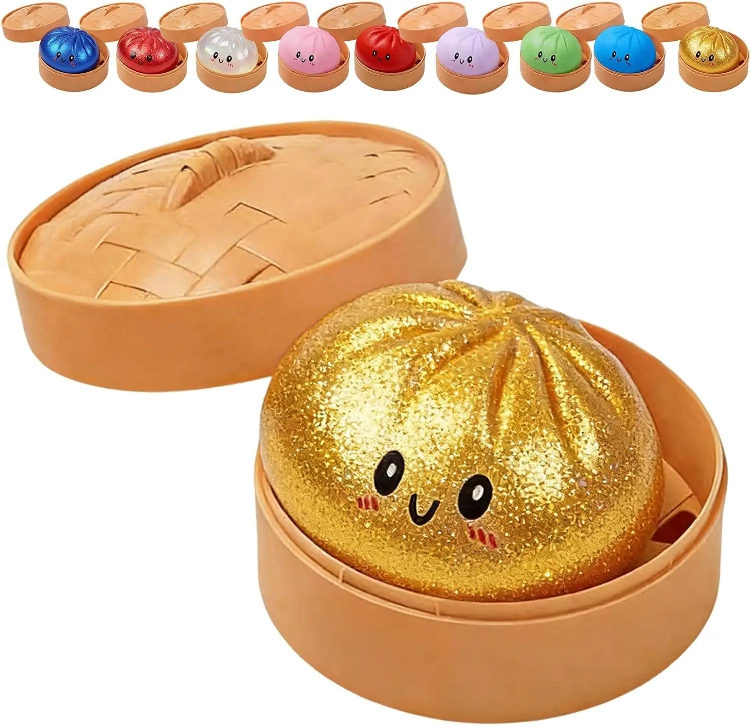 🥟 Glitter Dumpling Squishy – Le Jouet Anti-Stress Pailleté qui Fait Craquer ! - Bébé Calinou