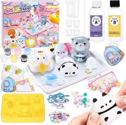 🎨 Kit DIY Squishy Animaux – Fabrique Tes Propres Squishies en Silicone | Jouet Créatif Enfant & Adulte - Bébé Calinou