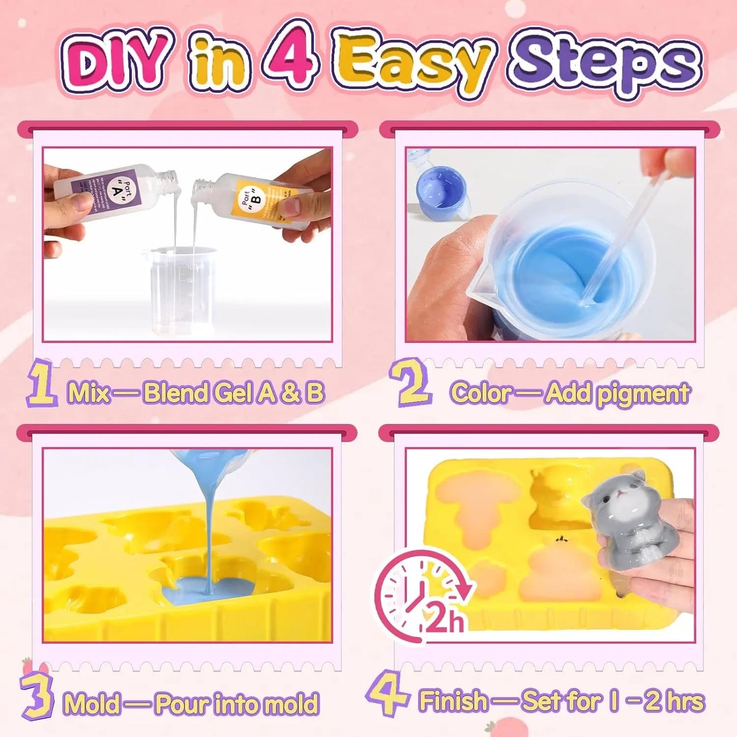 🎨 Kit DIY Squishy Animaux – Fabrique Tes Propres Squishies en Silicone | Jouet Créatif Enfant & Adulte - Bébé Calinou