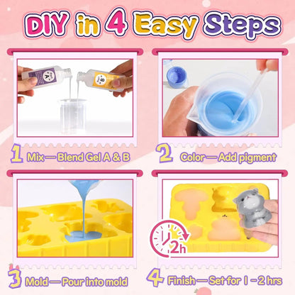🎨 Kit DIY Squishy Animaux – Fabrique Tes Propres Squishies en Silicone | Jouet Créatif Enfant & Adulte - Bébé Calinou