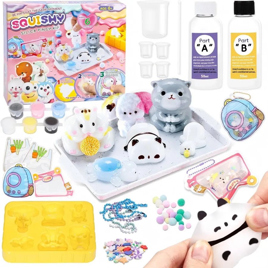 🎨 Kit DIY Squishy Animaux – Fabrique Tes Propres Squishies en Silicone | Jouet Créatif Enfant & Adulte - Bébé Calinou