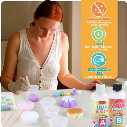 🎨 Kit Squishy Taba 18oz – Crée tes propres Squishies ! Silicone, Moules & Guide Inclus - Bébé Calinou