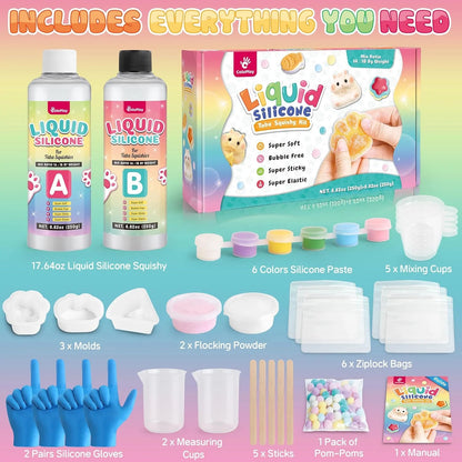 🎨 Kit Squishy Taba 18oz – Crée tes propres Squishies ! Silicone, Moules & Guide Inclus - Bébé Calinou