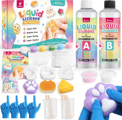 🎨 Kit Squishy Taba 18oz – Crée tes propres Squishies ! Silicone, Moules & Guide Inclus - Bébé Calinou