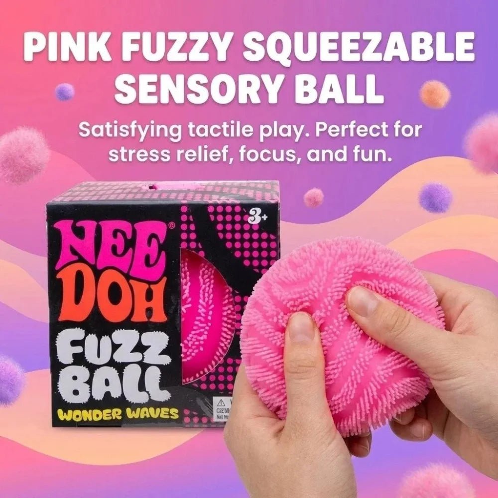 🎱 NeeDoh Fuzz Ball Wonder Waves – Balle Anti-Stress Sensorielle Squishy pour Enfants & Adultes - Bébé Calinou