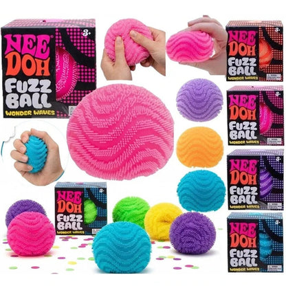 🎱 NeeDoh Fuzz Ball Wonder Waves – Balle Anti-Stress Sensorielle Squishy pour Enfants & Adultes - Bébé Calinou