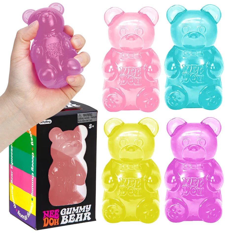 🐻 NeeDoh Gummy Bear – Squishy Anti-Stress Jouet Sensoriel pour Enfants & Adultes - Bébé Calinou