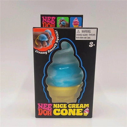 🍦 Needoh Nice Cream Cone – Jouet Sensoriel Anti-Stress Kawaii - Bébé Calinou