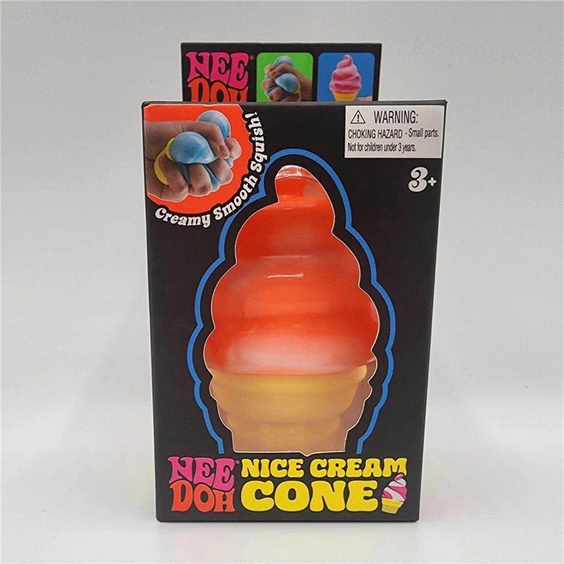 🍦 Needoh Nice Cream Cone – Jouet Sensoriel Anti-Stress Kawaii - Bébé Calinou