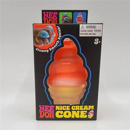 🍦 Needoh Nice Cream Cone – Jouet Sensoriel Anti-Stress Kawaii - Bébé Calinou