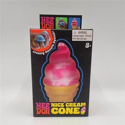 🍦 Needoh Nice Cream Cone – Jouet Sensoriel Anti-Stress Kawaii - Bébé Calinou