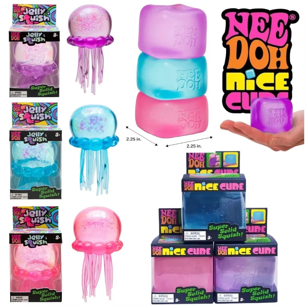 🧊 Needoh Squishy Cube Sensoriel Anti-Stress – Fidget Toy Apaisant pour Enfants & Adultes - Bébé Calinou
