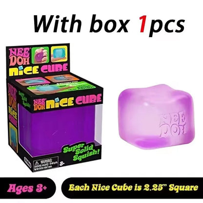 🧊 Needoh Squishy Cube Sensoriel Anti-Stress – Fidget Toy Apaisant pour Enfants & Adultes - Bébé Calinou