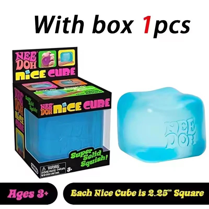 🧊 Needoh Squishy Cube Sensoriel Anti-Stress – Fidget Toy Apaisant pour Enfants & Adultes - Bébé Calinou