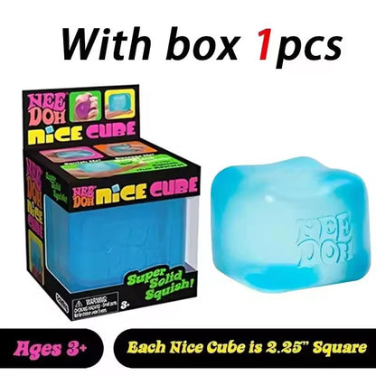 🧊 Needoh Squishy Cube Sensoriel Anti-Stress – Fidget Toy Apaisant pour Enfants & Adultes - Bébé Calinou