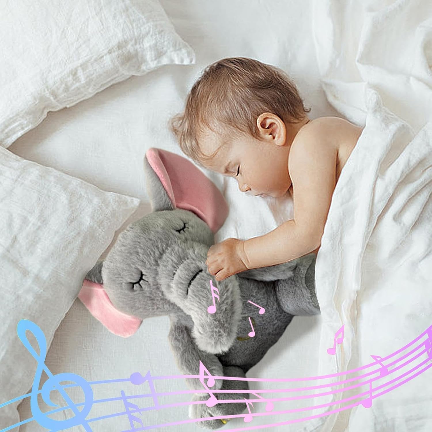 PELUCHE INTERACTIVE | Éléphant Zen qui respire - Bébé Calinou