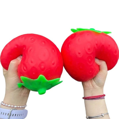 🍓 Squishy Fraise Géante – L'Anti-Stress Ultra Doux qui Rend Accro ! - Bébé Calinou
