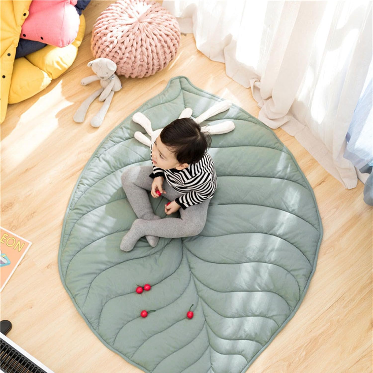 TAPIS D'ÉVEIL BÉBÉ MONTESSORI | La feuille verte - Bébé Calinou