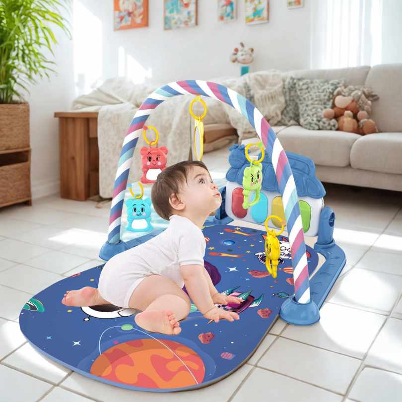 TAPIS D'ÉVEIL SENSORIEL | Cosmos Piano - Bébé Calinou