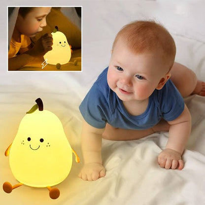 VEILLEUSE POIRE BÉBÉ | LED douce, rechargeable et rassurante pour la nuit - Bébé Calinou