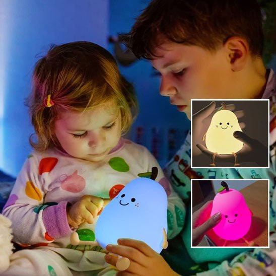 VEILLEUSE POIRE BÉBÉ | LED douce, rechargeable et rassurante pour la nuit - Bébé Calinou