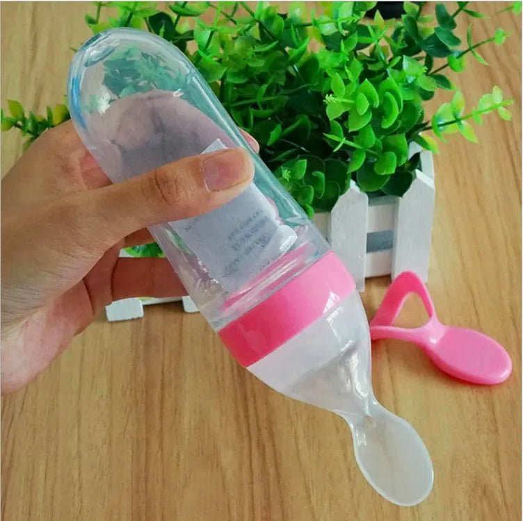 BOUTEILLE A PRESSER AVEC CUILLERE INTEGREE| Nutripress™ - Bébé Calinou